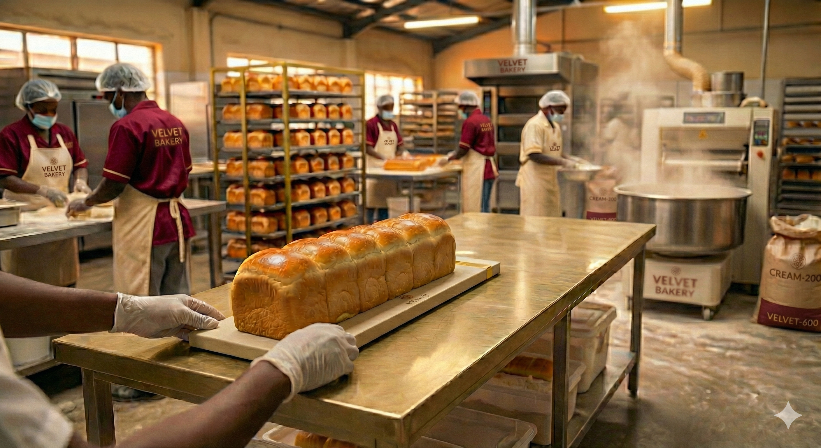 Freshly baked artisanal bread